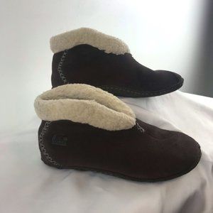 Sorel Brown Suede Slippers